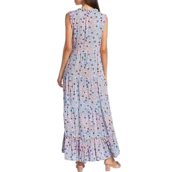 Poupette St. Barth Clara Maxi Dress Blue Bloom Floral Long Women’s Size Medium - Picture 3 of 16